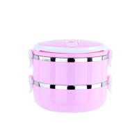 糖果粉 双层【无赠品】 多层不锈钢饭盒保温桶分格上班族女便当盒学生大容量便携多层餐盒