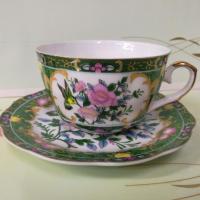 绿地花鸟 库存杯碟喜欢询价中杯薄胎十二月花杯水杯水具家居用品咖啡杯