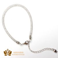 银白色手链 泰国佛牌链子碎钻软管链水晶挂链
