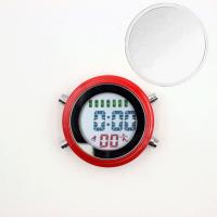 红壳白贴 迷你钟表贴墙小闹钟户外便携工作学习计时表提醒多功能车载电子表
