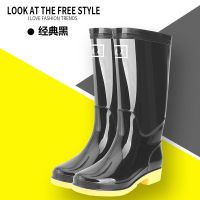 黑色（网纱里布） 37 特价雨鞋女士高筒中筒牛筋底防滑防水鞋女式长筒短筒时尚胶鞋