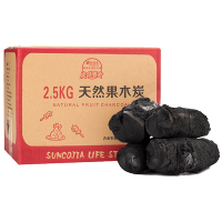 5斤果木炭 增炭夹1个1个引火快 尚烤佳烧烤碳果木炭烧无烟炭去甲醛木碳净化空气碳烧烧烤燃料5斤