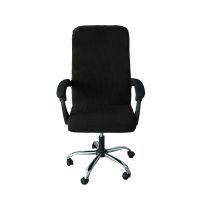 黑色 M号-菠萝格办公椅套+2扶手套 办公弹力椅套连体转椅套电脑办公升降滑轮椅子套提花办公椅套