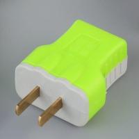 A绿*色[20瓦]//*--- //[1个]--- 电视柜靠墙插座电源扩展转换器超薄无线一转三一分三转换插头插排