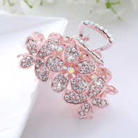 [大号发夹1]花朵白 日韩水钻头发饰品发卡女发夹大号抓夹子洗澡发抓盘发弹簧夹头花夹