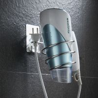 银色胶片吹分机[免打孔] 不锈钢吹风机架免打孔浴室卫生间电吹风挂架浴置物架吸壁式风筒架