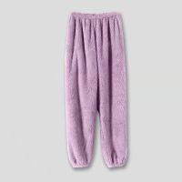 紫罗兰裤子 S 80-120斤 珊瑚绒睡衣女家居服秋冬法兰绒睡裙加绒加厚裸睡学生可爱浴袍外穿