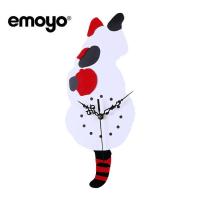 A款 创意亚克力卡通石英diy时钟 emoyo微博同款摇摆尾巴猫挂钟壁钟表