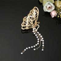 仿古韵发抓(珍珠流苏不可拆下) 成人女后脑勺抓夹复古蝴蝶流苏发夹夏珍珠古风头饰夹子夏天鲨鱼夹