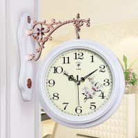 双面挂钟（2808白） 北极星欧式双面挂钟客厅大号两面钟表静音个性创意现代简约石英钟