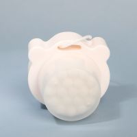 白色(送防尘盖) 可爱熊猫手动硅胶双面洗脸刷神器深层清洁皮肤去黑头软毛洁面刷子