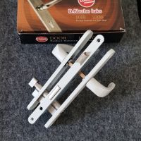 8525一面钥匙一面保险一套 塑钢门锁2530老式塑钢门执手带锁门把手平开门白色通用型双开门