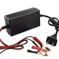 12V10AH充电器大夹子 12V踏板摩托车充电器摩托三轮车充电器12V单块电瓶充电器夜市充电