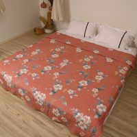 深粉大花 110cm*200cm床盖一条 双面夏季床盖双人床罩学生儿童褥子四季凉席榻榻米姨妈垫夏凉被热
