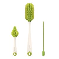 硅胶奶瓶刷三件套 世喜奶瓶刷套装硅胶宽毛刷360度旋转清洁婴儿奶瓶刷奶嘴刷吸管刷