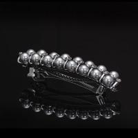 16颗珍珠发夹小号灰色[6公分长] 发夹头饰发卡韩国简约百搭优雅淑女成人珍珠弹簧夹发饰顶夹马尾夹