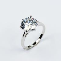 盒+小版5克拉内直径15mm很细 仿真钻戒女六爪鸽子蛋超大5克拉钻个性奢华夸张食指八心八箭戒指