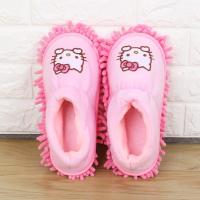 粉色KT(全包)_ 31 冬款加厚全包跟擦地拖鞋家居脚拖把棉鞋可拆洗内室木地板懒人托鞋