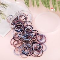 灰色系 100根 绑头发的发带简约头饰橡皮筋皮套头绳强拉不断发饰儿童弹力带黑色