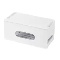 插线板收纳盒-白[质量保障] wifi无线路由器置物架电源电视插座插排遮挡插线板光猫家用收纳盒
