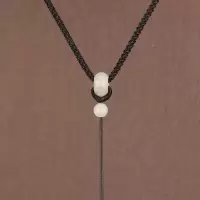 天然翡翠款黑色 简约翡翠手工编织吊坠挂绳玉石水晶玉佩可调节项链绳男女挂件绳子