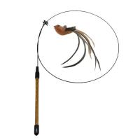 棕色维达鸟逗猫棒(带杆) 猫猫玩具 吸猫羽毛逗猫杆 仿真小鸟小兔子钢丝逗猫棒