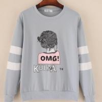 豆绿03长袖拼接美女款 2XL(建议115-140斤) 无帽卫衣女春秋薄款大童初中学生韩版宽松不带帽外穿秋衣长袖t恤