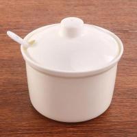 单个装[1个罐1个勺子] 纯白色 塑料麦秸秆调味罐调味盒调料盒调料罐辣油厨房佐料盒盐鸡精糖罐