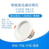 2.5寸5W白光雷达孔65-85mm 人体感应灯家用雷达感应筒灯led天花灯嵌入式楼道高亮夜间led筒灯