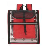 红色 宠物包车载外出便携包折叠透气透明太空舱宠物背包狗包猫笼子