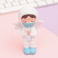 祈祷天使摆件小号小号6*4*9cm 抗疫英雄纪念品可爱白衣天使爱心守护娃娃医生护士摆件圣诞节礼物