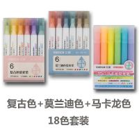 【硬头】1支装（颜色款式随机） 记号笔集物社软头荧光笔淡色系标记笔学生用彩色粗划重点柔色套装