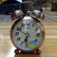 1458古铜电池版_坏的请咨询客服 特价机械闹钟金属机芯老式发条手动上发条上弦复古马蹄表闹铃耐用
