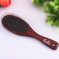 条纹钢齿(小号)木梳 KH木柄气囊钢梳气囊梳子钢齿防静电_假发护理工具