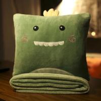 绿恐龙 暖手抱枕+绒毯(100*170crR 多功能汽车抱枕被子两用办公室午睡枕头睡觉神器车载午休折叠毯子