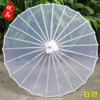 白色练习伞 原版伞面直径76厘米 茉莉花开演出舞蹈伞 透明丝中国风古典旗袍秀伞绸布跳舞道具伞