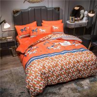 艾玛橙-A面磨毛B面牛奶绒 1.5床[四件套]被套200*230 雪花绒四件套珊瑚绒冬季保暖双面绒床单被套法兰绒床上用品