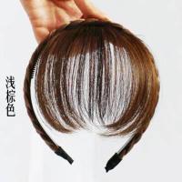 浅棕色 三股辫发箍 假发发箍空气刘海女生麻花辫自然逼真齐刘海隐形无痕蓬松假刘海片