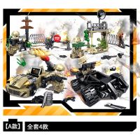 展示盒(8盒装 合计2套) 长达CD8017兼容乐现代军事荒漠行动小颗粒积木特种战争场景高玩具