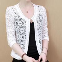 带珠披肩白色 M 雪纺小披肩女夏季百搭短款大码蕾丝开衫防晒薄外套2019配裙子外搭