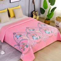 蓝色妖姬_ 100*230cm 多功能四季盖毯单件床盖双面榻榻米床罩防滑床单宿舍炕单夹棉床垫