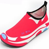 亚龙湾红色 34/35(适合33和34脚) 男女赤足软鞋浮潜鞋潜水沙滩鞋橡胶底防滑跑步机鞋儿童涉水游泳鞋