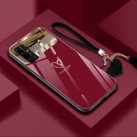 镜面玻璃【红色】轻奢爱心 华为【荣耀30s】 华为荣耀30手机壳玻璃镜面30pro防摔女30s全包镜头30s化妆镜情侣