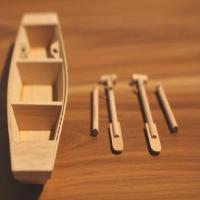 木船 喔几zakka 家居摆件 小木船船模装饰品 木制模型 一帆风顺小渔船