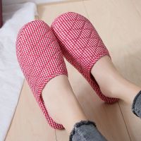 适合36-39码 红色 家居棉拖春秋四季男女居家客人防滑冬季保暖泡沫底防滑棉拖鞋