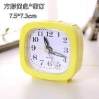 方形。带灯黄色 台钟时间表摆放闹表小闹钟时钟学生用挂钟简约床上个性复古卧室