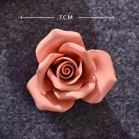 玫瑰橙色小号 陶瓷花墙饰挂饰壁饰创意客厅卧室墙壁电视背景墙面立体墙上装饰品