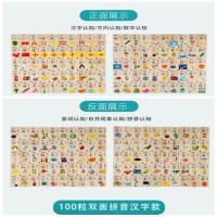 双面拼音汉字+收纳袋+码牌器 双面多米诺骨牌儿童益智识汉字智力积木木制玩具100粒宝宝识字数