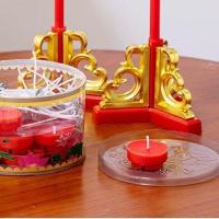 可燃蜡烛一对 潮汕中秋节灯笼蜡烛防风拜月娘拜神用品装饰摆件中秋节蜡烛烛台