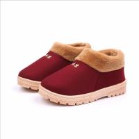 老北京布鞋168 36 冬季情侣棉拖鞋男加厚底家居家防水室内毛毛拖包跟保暖加绒棉鞋女